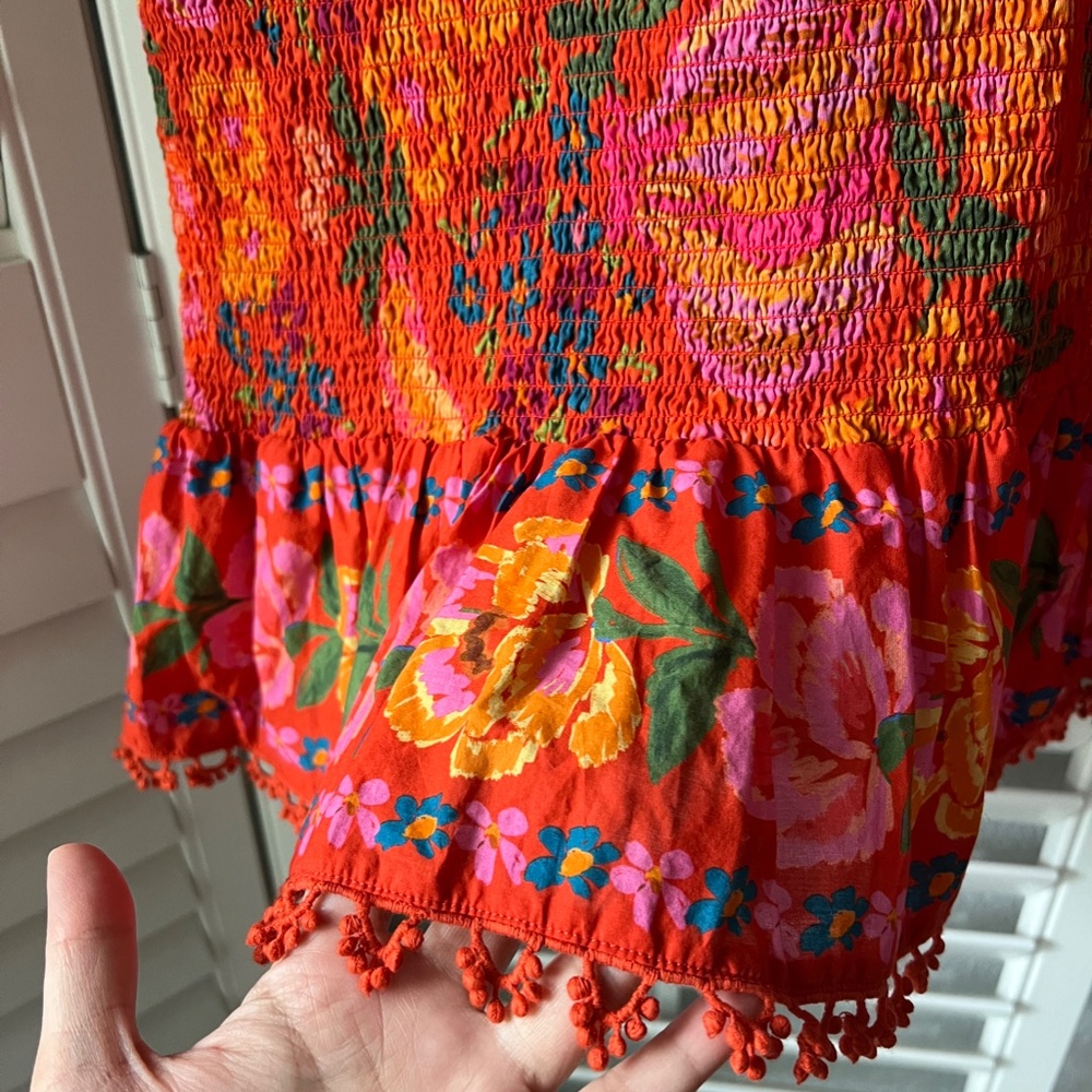 Farm Rio Red Spring Bananas Mini Dress Size Small - Picture 6 of 7